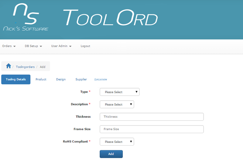 ToolOrd - Add Order