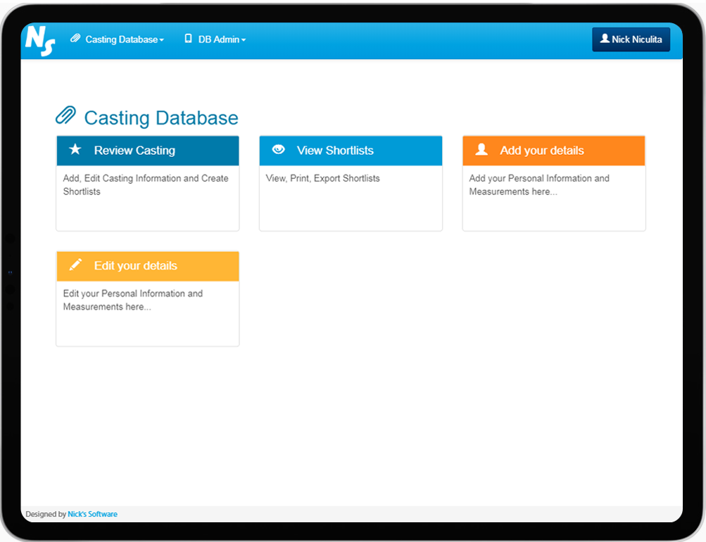 NS-Casting - Welcome screen