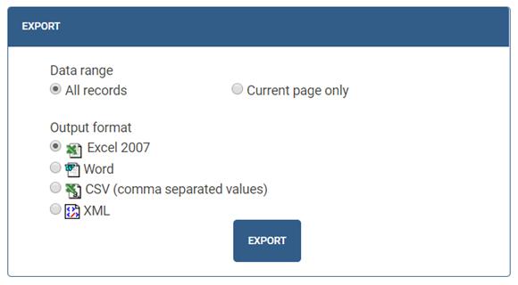 NS-Projects - Export Data