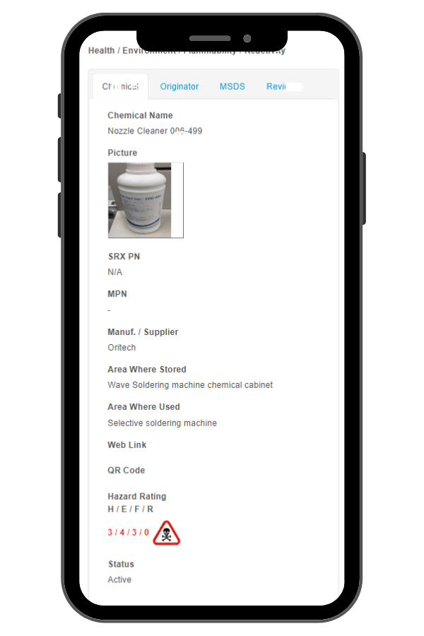 NS-eMSDS Mobile View