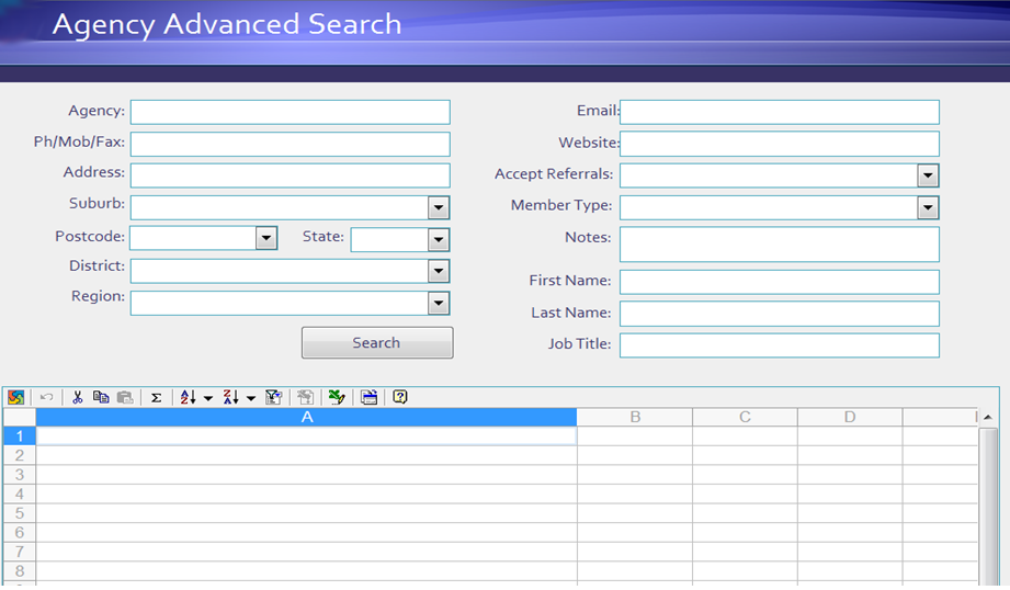 Agency Advanced Search
