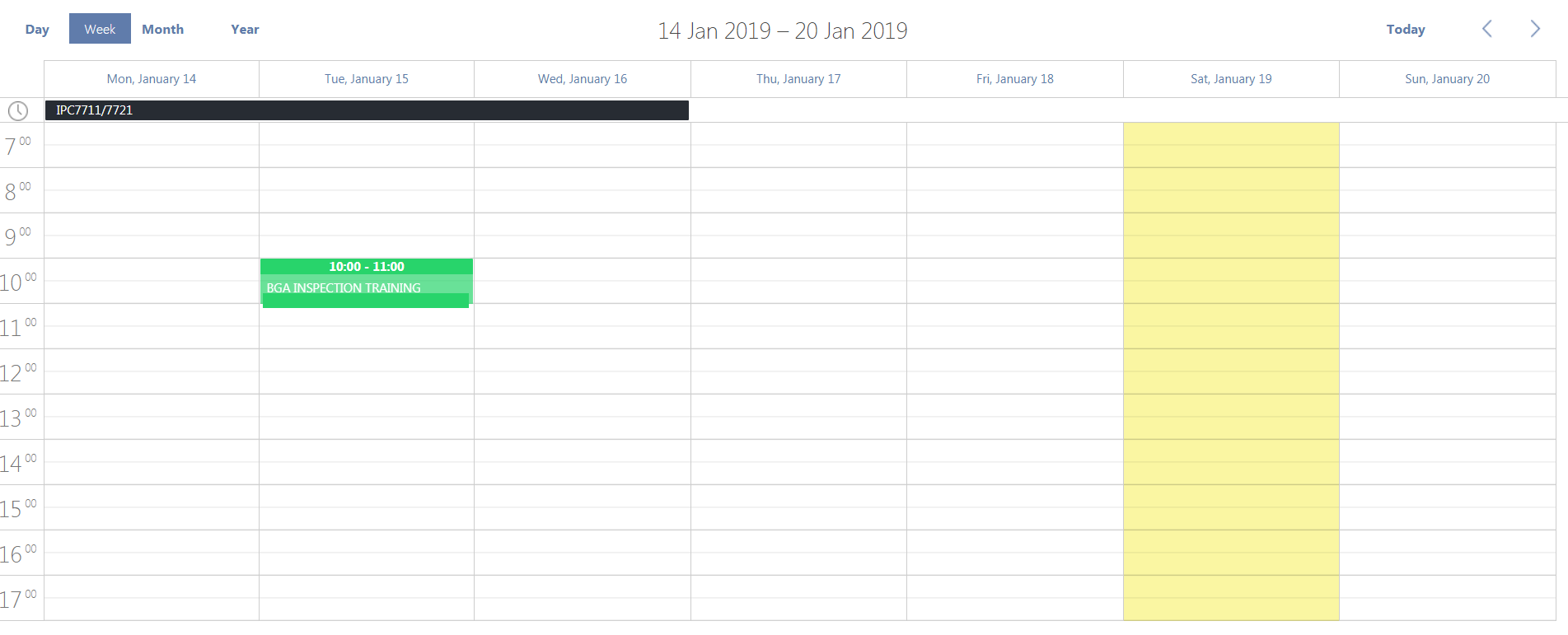 NS-TMS Calendar Week View